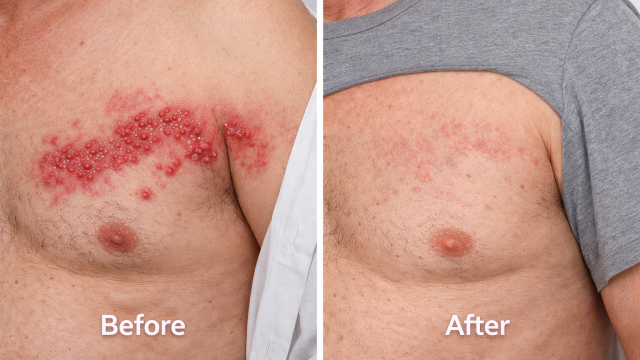Shingles  before and after