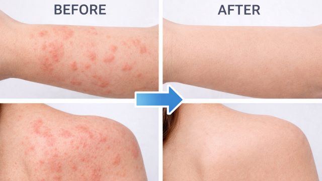 Allergic Skin Reaction  before and after