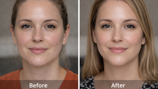 Acne Texture before and after