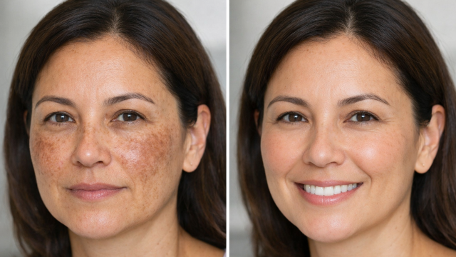 Before and After Image of Melasma.