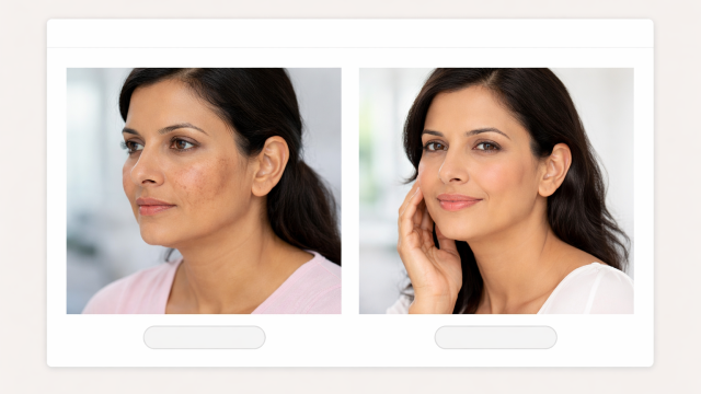 Before and After Image of Refractory Pigmentation.