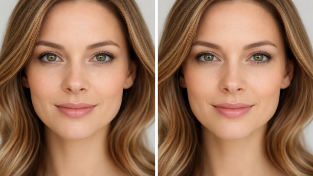 Before and After Image of Under-Eye Hollow Correction.