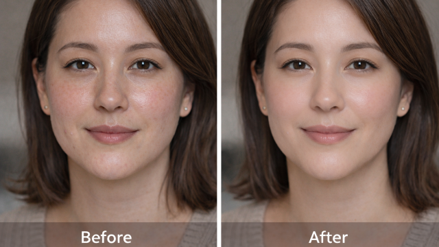 Supportive Skincare before and after