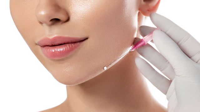 Patient receiving a thread lift treatment.